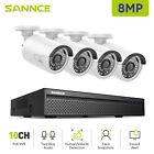 SANNCE 10CH 4K NVR 8MP POE Security IP Camera System AI Outdoor Two Way Audio
