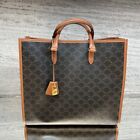 NEW CELINE 113732BZJ CABAS VERTICAL IN TRIOMPHE CANVAS AND CALFSKIN TOTE BAG
