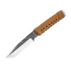 Boker Brand fixed blade knife Survivor uncoated stainless steel leather handle