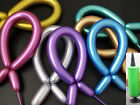 25Pcs Metallic Color Magic Long Animal Tying Twist Latex Balloons 1.8g Free Pump
