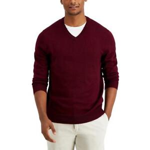 Club Room Mens Wool Blend V-Neck Pullover Sweater BHFO 9476