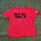 Boston Red Sox Nation Graphic Nike T Shirt Short Sleeve Spell Out Red XL Men