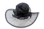 Chic Womens Hat Ultra Sheer Blue Material Bow Embellishment