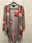 anthropologie Multi Color Kimono Duster Tiny Stripe with Floral One Size