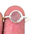 Natural Rose Quartz Druzy Gemstone Cluster Pink Ring Size 9 925 Sterling Silver