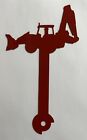 Backhoe Tractor Metal Mailbox Flag CNC Metal Art Painted Red Hardware Included