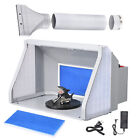Airbrush Paint Spray Booth Kit w/ 3 LED Lights Dual Fans Exhaust Filter Hobby