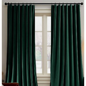Threshold Blackout Velvet Window 1Curtain Panel Green 84”L