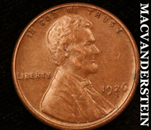 1926-S Lincoln Wheat Cent - Scarce  Extra Fine  Semi-key  Better Date  #U8275