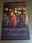 2017 EVANESCENCE  AUTOGRAPHED CONCERT POSTER 11X17 AMY LEE JULY 17TH 2019