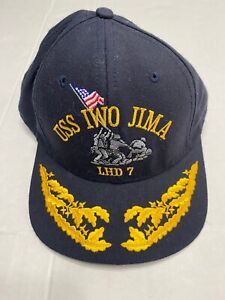 USS Iwo Jima LHD 7 Officers Navy Cap w/ Scrambled Eggs