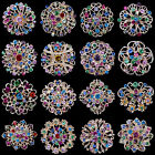 Lot 16 pc Mixed Vintage Style Golden Rhinestone Crystal Brooch Pin DIY Bouquet