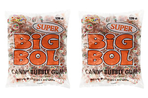 SUPER SIZE BIG BOL Candy Bubble Gum 120 Count (2 Pack)
