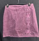 Ladies Charlotte Russe Purple Ribbed Corduroy Mini Skirt Size M