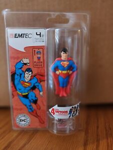 Superman Flash Drive 4gb NIB Sealed DC Comics USB EMTEC + 4 Free Tattoos