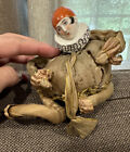 german porcelain pin cushion harlequin clown doll antique Art Deco Half Head 20s
