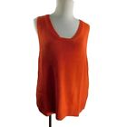 CAbi Size M Medium Orange Knit Draping Side Sleeveless Sweater Top NEW