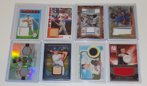 New ListingLot of (8) Baseball Jersey Relic Cards with Stars and HOFers #d Chipper, Ripken