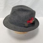 Vintage Dobbs Fifth Avenue Wool Lambswool Charcoal Gray Fedora Hat Mens 7 1/2