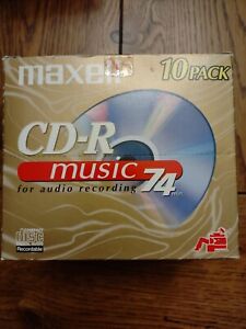 MAXELL CD-R Music 74 Min For Audio Recording 10 Pack New