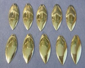 10 Worth Mfg #5 Polished Brass Lacquered Willow Leaf Spinnerbait Blades *94045SM