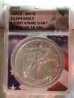 2022 silver eagle ms70 first strike. #2830/ 15,496