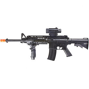 200 FPS FULL AUTO ELECTRIC AEG AIRSOFT RIFLE GUN w/ SCOPE & LASER 6mm BB BBs