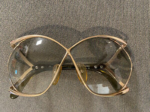 Vintage Christian Dior Butterfly Sunglasses Gold tone Frames