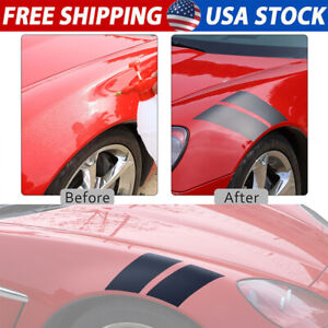 Black Fender Dual Racing Stripes Decal For 2005-2013 C6 Corvette Grand Sport US