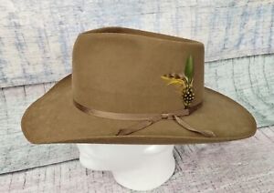 Akubra Snowy River Pure Fur Felt Size 60 (7-1/2) Cowboy Hat