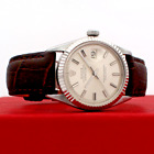 Mens VINTAGE Rolex Oyster Perpetual Datejust Stainless Steel Silver Dial 36mm