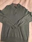 Grayson & Dunn Modern-Fit Men's Cotton Sweater Lt Green 1/4  Zip Close Size XLG