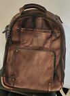Solo New York Reade Lined LEATHER Backpack Dark Brown Laptop Career EUC