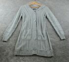 Jeanswest Cardigan XS Knit Long Sleeve Button Long Length Grey Womens Warm Cosy