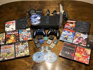 Sony PlayStation 2 Console LOT | 2 Consoles | Assorted Games | MemoryCards