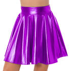 Womens Patent Leather Mini Skirts Glossy Rave Party Outfit Pole Dance Club-wear
