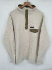 Patagonia Snap-T Pullover Mens XXL Beige Quilted Sweater Organic Cotton 25371