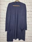 Small/Medium/Large New French Blue Heather Long Cardigan Sweater Duster Pockets