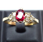 Natural Ruby 1.20ct and Diamonds set in 14k Yellow gold Ring