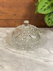 Vintage Anchor Hocking Prescut Pineapple Clear Glass Dome Covered Butter Dish