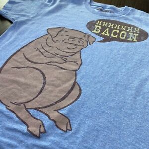 Bacon Piggy Humor Mens Size Medium T-Shirt Tee Farmer Meat Eater Cooking Chef