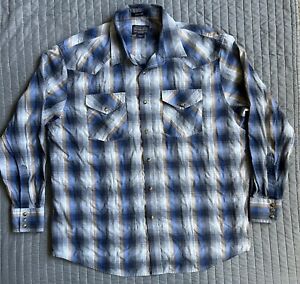 Pendleton Frontier Button Up Long Sleeve Shirt Size XL Pearl Snap Button