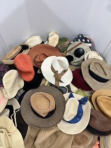 Sun Hat Lot Of 25 Sun Hats Random Panama Boater Floppy Style Sun Caps Resellers