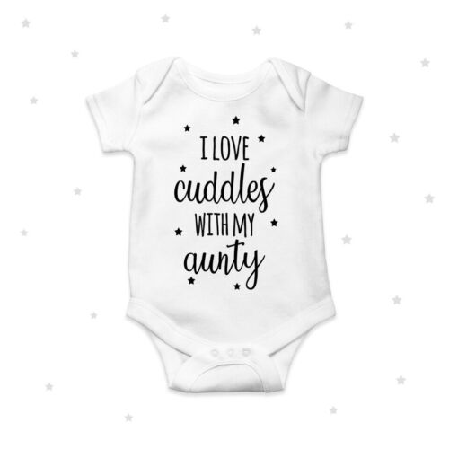 Cuddles Aunty Baby Grow Auntie Personalised Gifts Baby Bodysuit