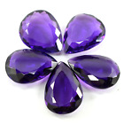 165 Ct Natural Pear Shape Certified Violet Amethyst Loose Gemstone Lot 5 pcs