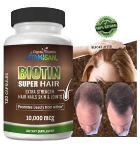 Organic Vitamins Biotin & Collagen Hair Growth Supplement Hair, Skin, Joints 120