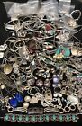Lot 3+ Lbs Vtg SILVER TONE Jewelry JUNK DRAWER Wear Repair Craft Design AS IS