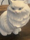 Vintage White Ceramic Persian Cat 14