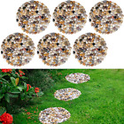 Outdoor River Rock Stepping Stones - Set of 6, Polished Garden Walkway Pavers