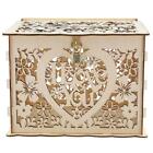 Vintage Wedding Card Box with Lock DIY Wooden Money Box Holder Money Gift Box...